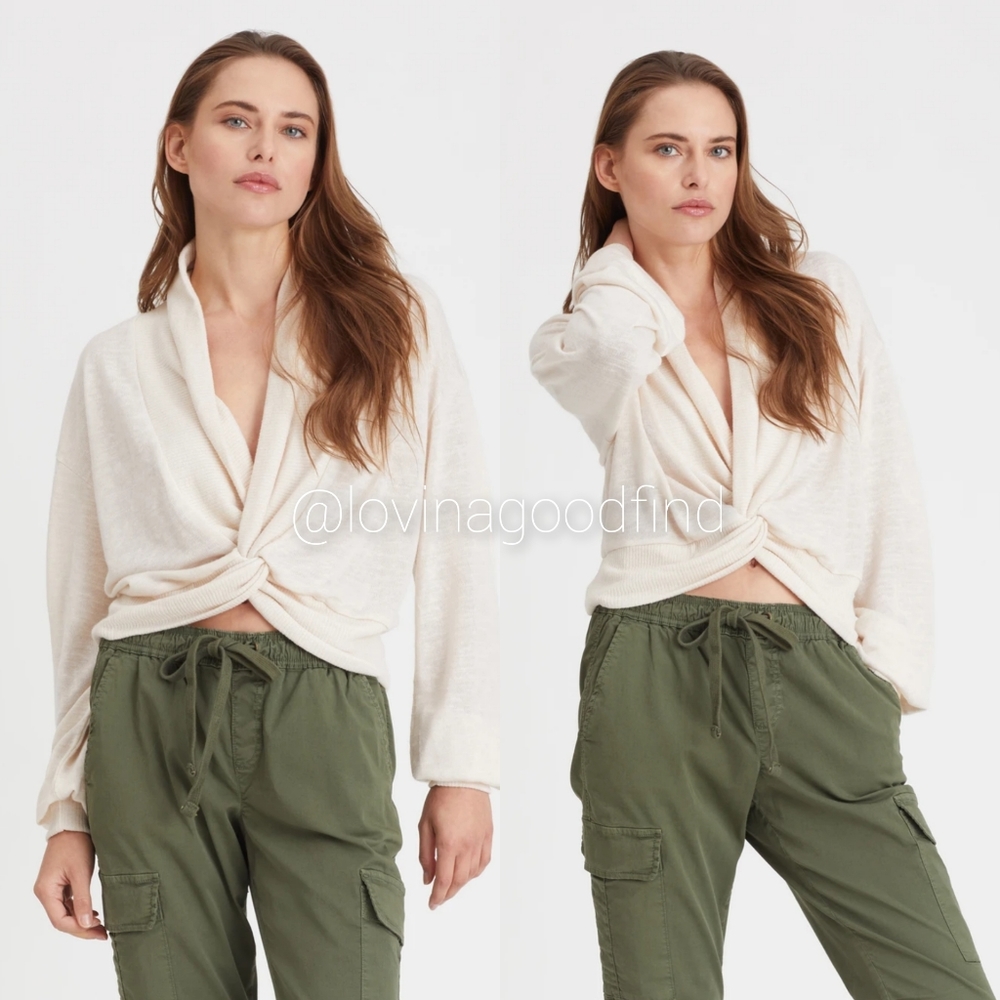 Sanctuary Knotty Or Nice Top NWT in Soy Milk sz M